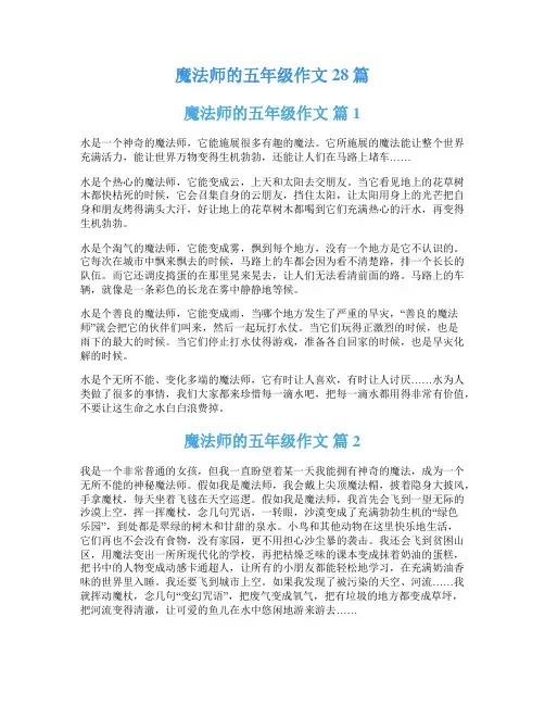 魔法师的五年级作文28篇