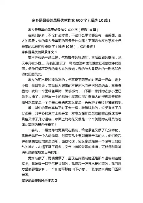家乡是最美的风景优秀作文600字（精选10篇）