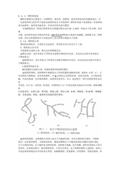 塑料的组成及分类