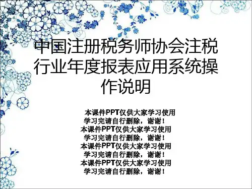 中国注册税务师协会注税行业年度报表应用系统操作说明