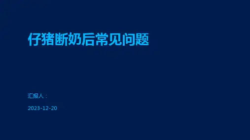 仔猪断奶后常见问题