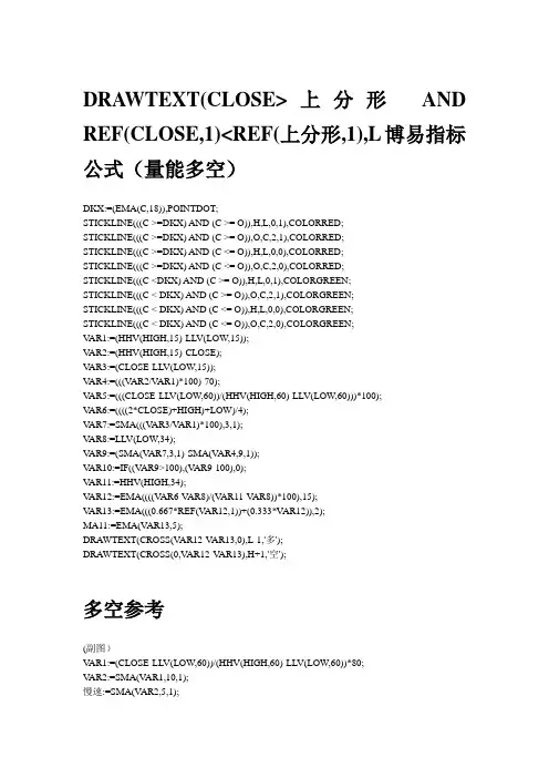 (完整版)量化经典博易大师指标公式汇总以及源代码集成三