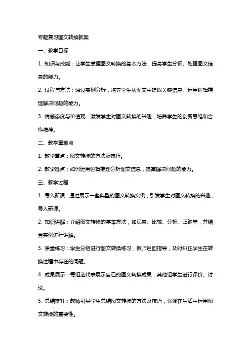 专题复习图文转换教案