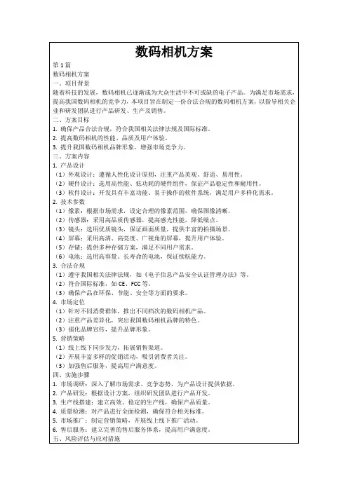 数码相机方案