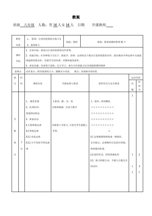 初中体育与健康人教课标版七年级全一册 篮球2