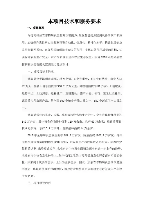 本项目技术和服务要求