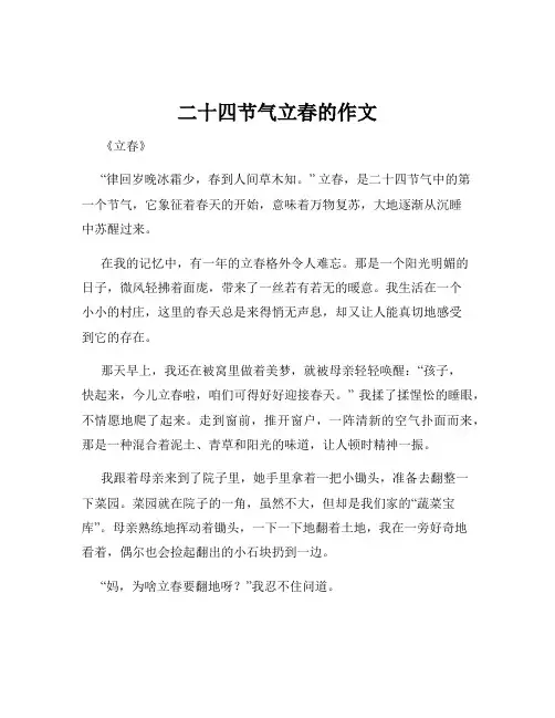 二十四节气立春的作文