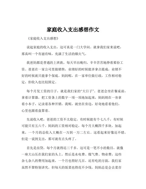 家庭收入支出感想作文