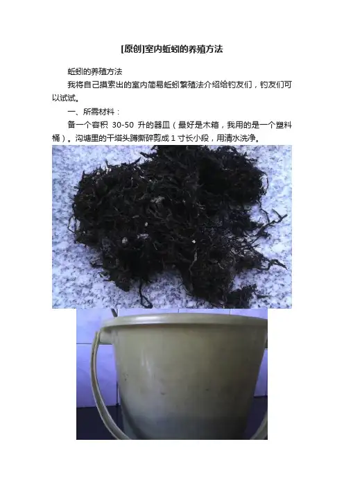 [原创]室内蚯蚓的养殖方法