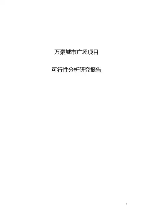 万豪城广场建设项目可行性分析研究报告