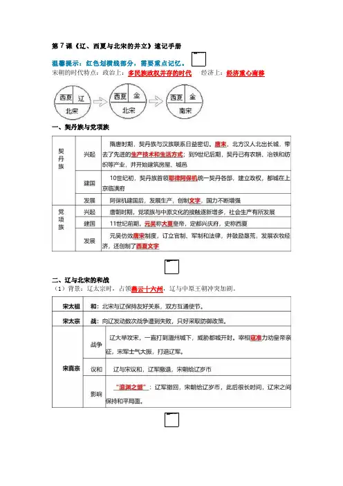 人教版历史七年级下册第七课知识点总结