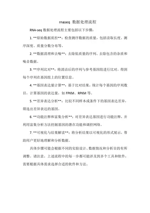 rnaseq 数据处理流程