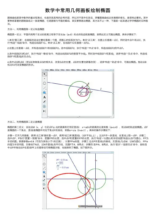 数学中常用几何画板绘制椭圆