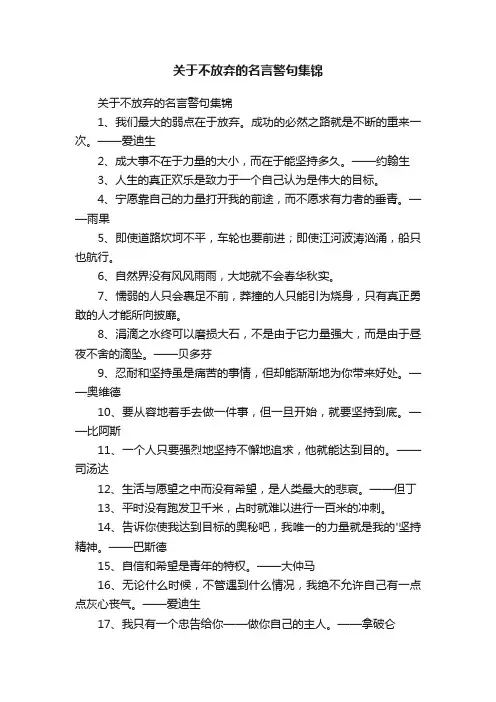 关于不放弃的名言警句集锦