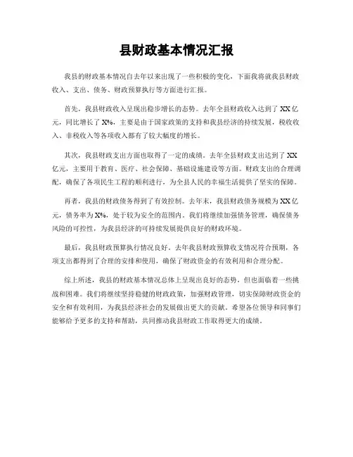 县财政基本情况汇报