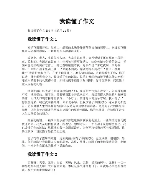 我读懂了作文