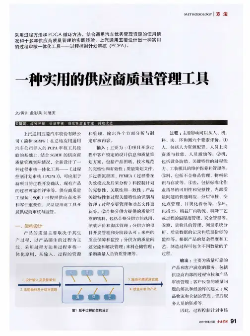 一种实用的供应商质量管理工具