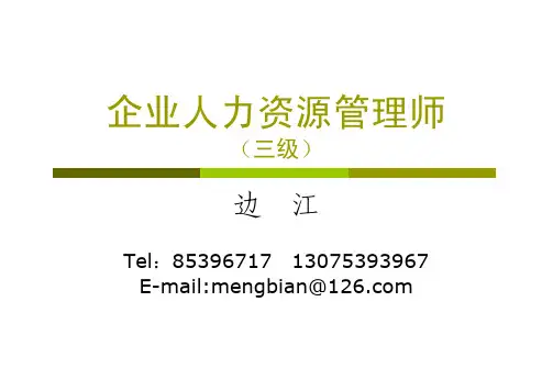 第一章 人力资源规划(三级)