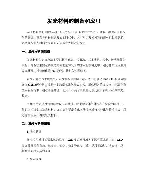 发光材料的制备和应用