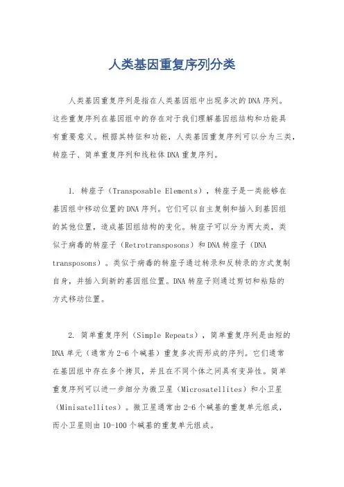 人类基因重复序列分类