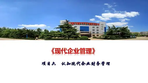 项目六 现代企业管理财务管理课件