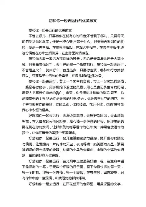 想和你一起去远行的优美散文