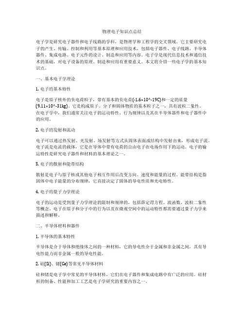 物理电子知识点总结