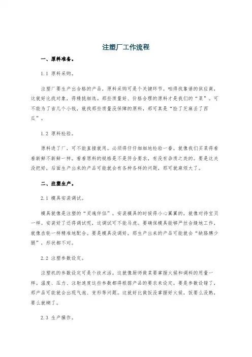 注塑厂工作流程
