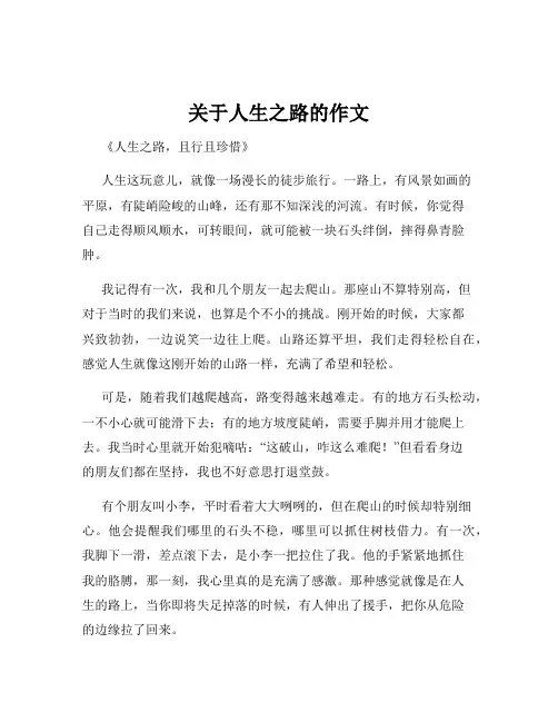 关于人生之路的作文
