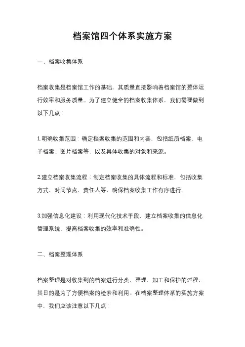 档案馆四个体系实施方案