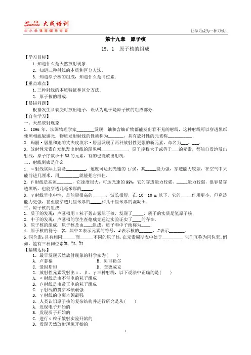 _第十九章_原子核_学案
