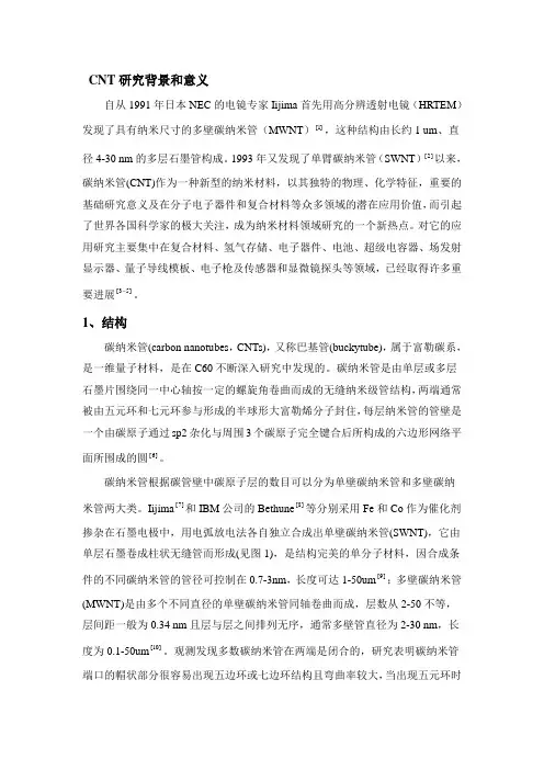 CNT结构、性能、现状解析