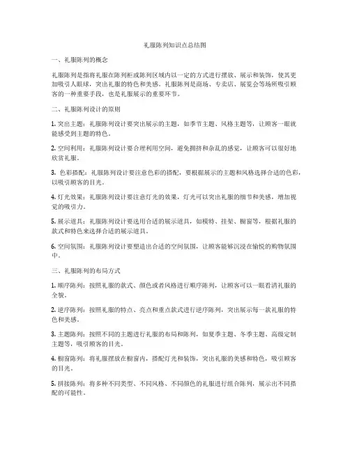 礼服陈列知识点总结图