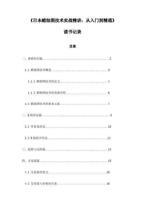 《日本蜡烛图技术实战精讲：从入门到精通》随笔