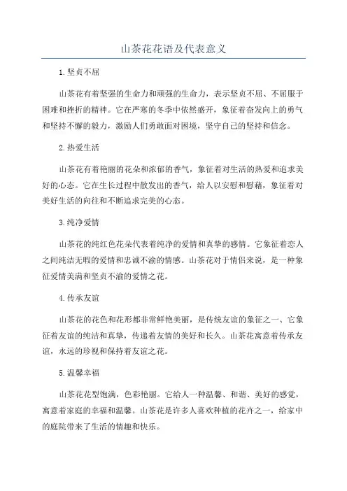 山茶花花语及代表意义