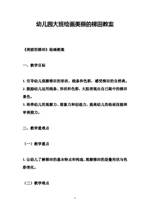 幼儿园大班绘画美丽的梯田教案