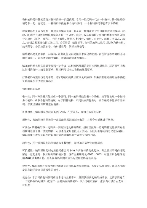 物料编码说明