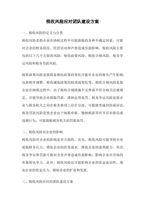 税收风险应对团队建设方案