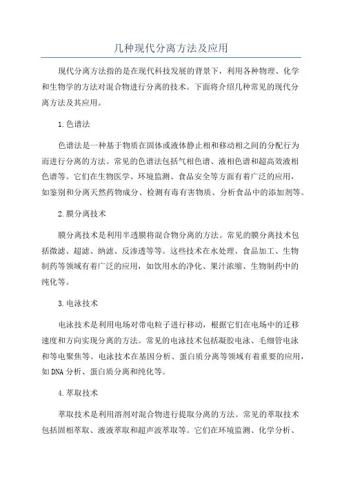 几种现代分离方法及应用