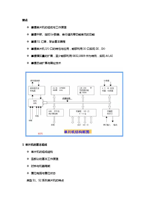 单片机考试要点