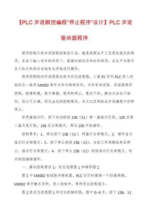 【PLC步进顺控编程“停止程序”设计】PLC步进驱动器程序
