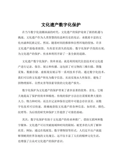 文化遗产数字化保护