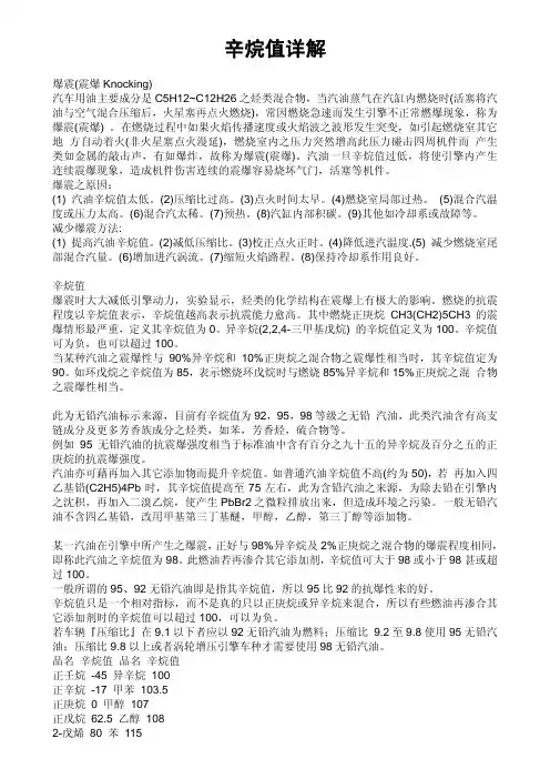 辛烷值详解