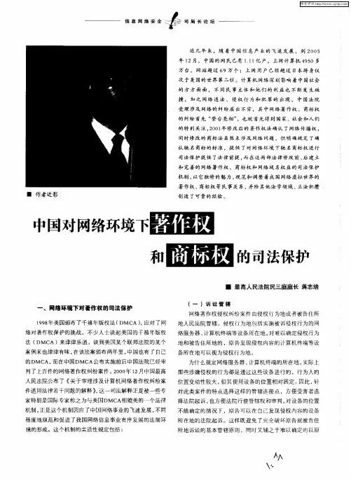 中国对网络环境下著作权和商标权的司法保护