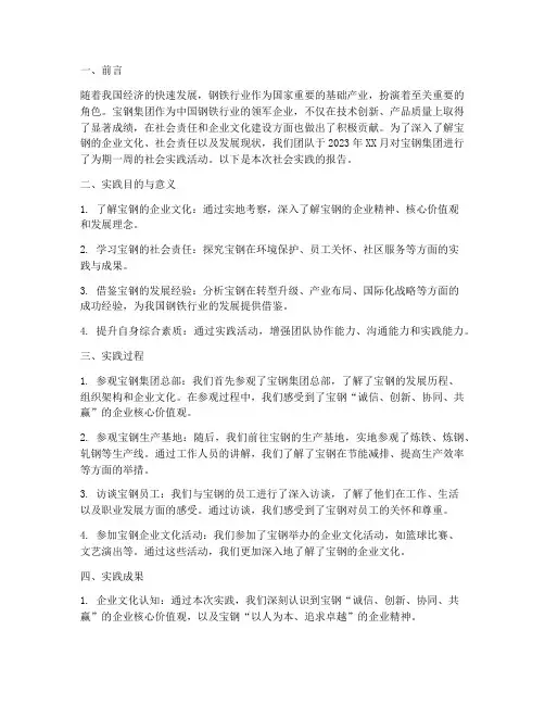 宝钢_社会实践报告