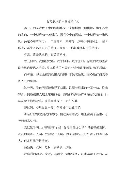 你是我成长中的榜样作文--作文