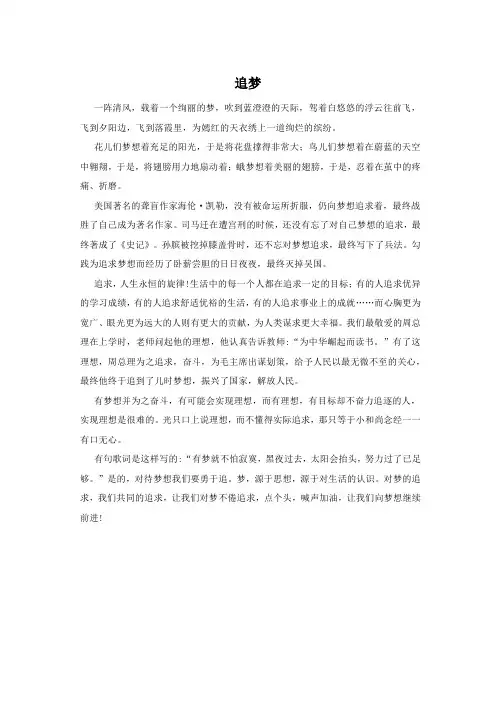寻梦,追梦