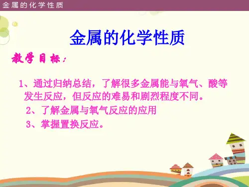 初中化学人教九年级下册第八单元 金属和金属材料 金属的化学性质(公开课)PPT