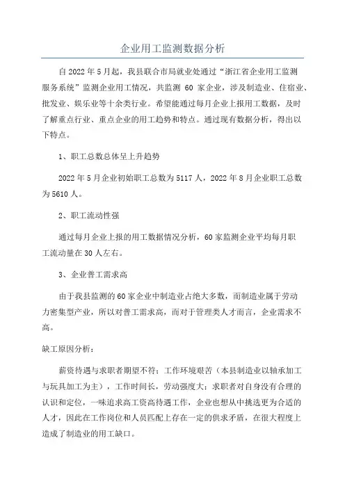 企业用工监测数据分析