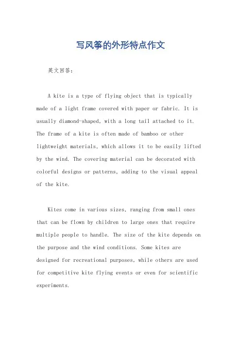 写风筝的外形特点作文